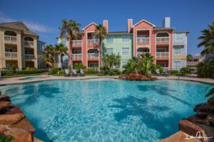 The lagoon pool of The Dawn Condominiums