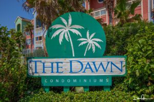 A sign of The Dawn Condominiums