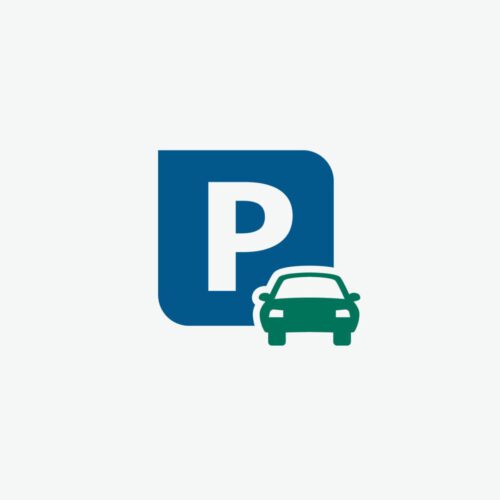 Parking Pass Logo in Blue Color on a White Background